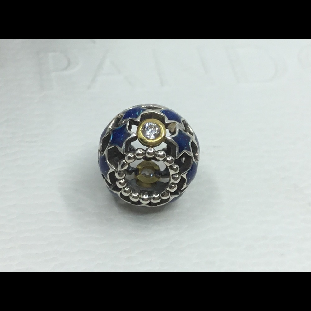 Pandora Night Sky Blue Enamel & Clear CZ Charm